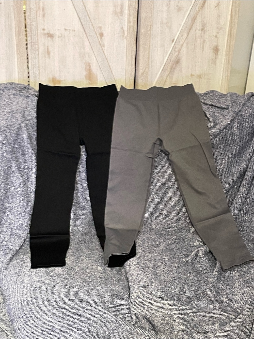 Cozy Stretch Leggings - Black and Gray